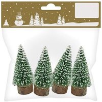 Tannenbäume 7,5 cm grün mit weißem Glitter 4 Stück Deko Weihnachten Tannenbäume 7,5 cm grün mit weißem Glitter 4 Stück Deko Weihnachten von WEITERE