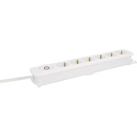 Unitec Steckdosenleiste 6-fach 1,4m mit Schalter und Flachstecker, weiß Steckdosenleisten von WEITERE