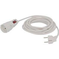 Unitec - Verlängerungskabel Innen 5 Meter H05VV-F3G1,5, weiß, mit Schalter Verlängerungskabel von Unitec