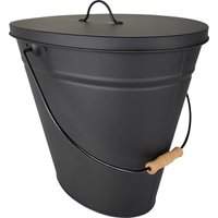 Weitere - Ascheeimer oval, mit Deckel matt/schwarz, BxTxH = 38x26x35 cm Ascheeimer von WEITERE