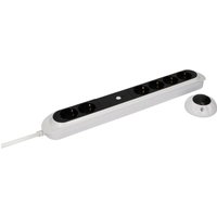 Steckdosenleiste 6-fach 1,5m mit Funk Fußtretschalter, schwarz weiß Steckdosenleisten - Unitec von Unitec