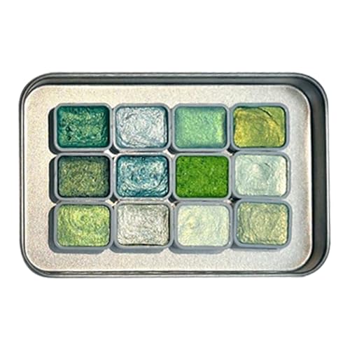 WEITING Glitzer Aquarellfarbe - 12 Farben Tragbares AquarellmalSet | Malzubehör Für Künstler Anfänger Kinder Mädchen Kunstlehrer Bastelbegeisterte Scrapbooker Klassenraum von WEITING