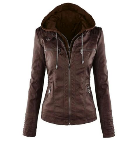 WEITING Jacke Damen-Kapuzenreißverschlussjacke im europäischen Stil-Kaffee-M von WEITING