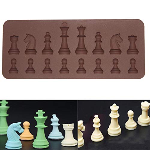 WEITING Schokoladenformen aus Silikon mit Schachteilen | Fondant Form für Schokolade in Schachform, Tabletts zum Backen von Kerzen von WEITING