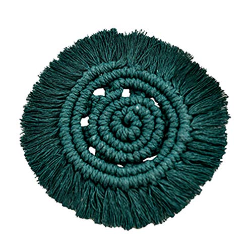 WEITING Tischsets Makramee, runde Platzsets mit Quasten Makramee, amerikanische Platzsets aus Baumwollseil Boho Untersetzer für Küchendekoration, 20 cm / 7,8 Zoll von WEITING