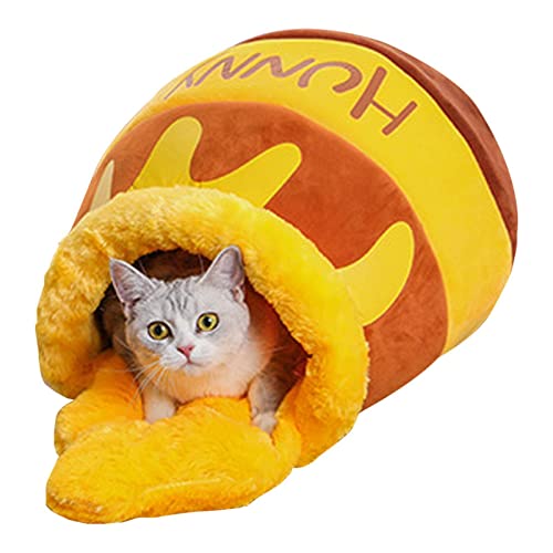 WEITING Warmes Nest für Haustiere - Neuheit Honeypot Cat Bed House,Abnehmbares Katzen-Schlafsofa, Dickes, multifunktionales Haustier-Katzennest für kleine Hunde, Katzen, Hasen, Meerschweinchen von WEITING