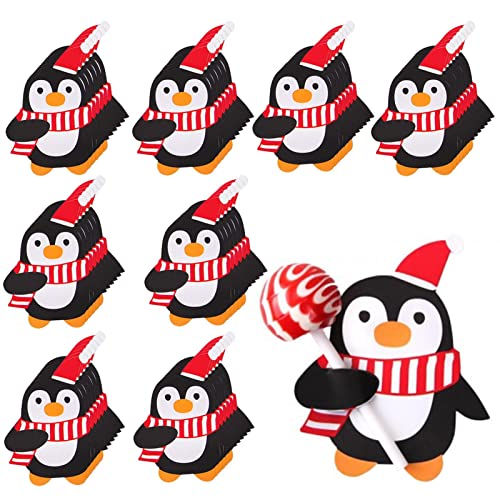 WEITING Weihnachtslutscher-Papierkarte, 50 STÜCKE Weihnachtsmann-Süßigkeitshalter zum Selbermachen, Weihnachtsmann/Pinguin-Papier-Süßigkeitshalter Zuckerhut-Süßigkeiten-Verpackungsdekorationen WEITING Weihnachtslutscher-Papierkarte, 50 STÜCKE Weihnachtsmann-Süßigkeitshalter zum Selbermachen, Weihnachtsmann/Pinguin-Papier-Süßigkeitshalter Zuckerhut-Süßigkeiten-Verpackungsdekorationen von WEITING