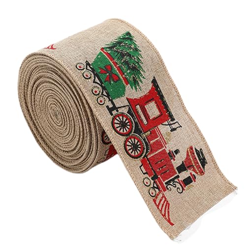 weiting Bänder zum Basteln,Weihnachtsbaumband | -Streamer | Dekorative Schleifen-Accessoires, Bauernhaus-Dekoration, Schneeflocken-Karo-Fahrzeug-Weihnachtsband für handgefertigtes Weben von WEITING