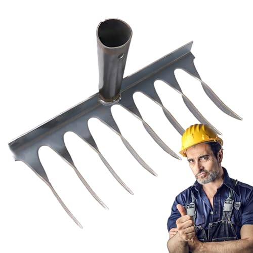 weiting Bodenlockerungsrechen, Gartenrechen für die Gartenarbeit | Stahl-Abzieher für die Rasenpflege - Manuelles Grabwerkzeug für Landschaftsdachdeckung, Grabenaushub, Bodenlockerung, Jäten, Belüften von WEITING