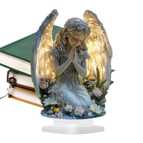 weiting Engel Tischdekoration - 2D Gebetsengel Deko Für Wohnaccessoires Desktop,Friedliche Ornamente Deko Mittelstück für Wohnzimmer Arbeitszimmer Schlafzimmer Büro Eingangsbereich,für Bücherbank von WEITING