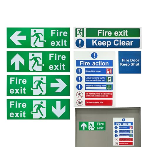 weiting Fluchtwegschilder für Unternehmen | Notausgang Aufkleber Sicherheitskennzeichnung | Warnaufkleber Set Für Türen In Industrie Gewerbe Und Outdoor Bereich Sicherheitskennzeichnung Für Erwachsene von WEITING