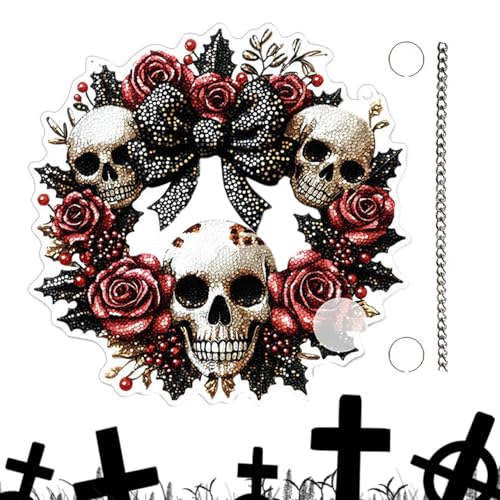 weiting Halloween Türschild Deko,Rundes Acrylschilder Halloween - Gothic Festdekoration Hängbar Deko Für Schlafzimmer Vordach Wand Landhausstil Kamin Fenster von WEITING