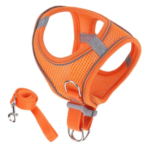 weiting Katzengeschirr - Weiches Reflektierendes Mesh Geschirr Und Leine | Haustierzubehör Für Kleine Mittelgroße Große Tiere Reisen Rucksack Outdoor Wandern von WEITING