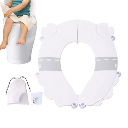 weiting Kinder Toilettensitz, Spritzwassergeschützter Toilettensitz für Töpfchentraining, Klappbar und Tragbar für Kinder Kleinkinder Badezimmer Auto Reisen Zuhause von WEITING