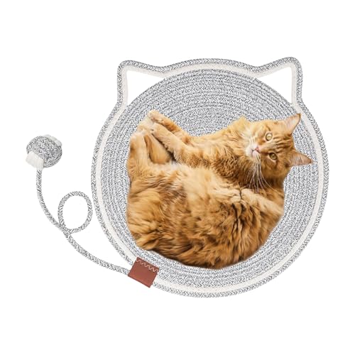weiting Kratzmatten Für Katzen - Runder Boden Kratzteppich Mit Ball Spielzeug - Zubehör Möbelschutz Mit Ösen Für Wand Couch | Für Wohnzimmer Schlafzimmer Teppichboden Ecke weiting Kratzmatten Für Katzen - Runder Boden Kratzteppich Mit Ball Spielzeug - Zubehör Möbelschutz Mit Ösen Für Wand Couch | Für Wohnzimmer Schlafzimmer Teppichboden Ecke von WEITING