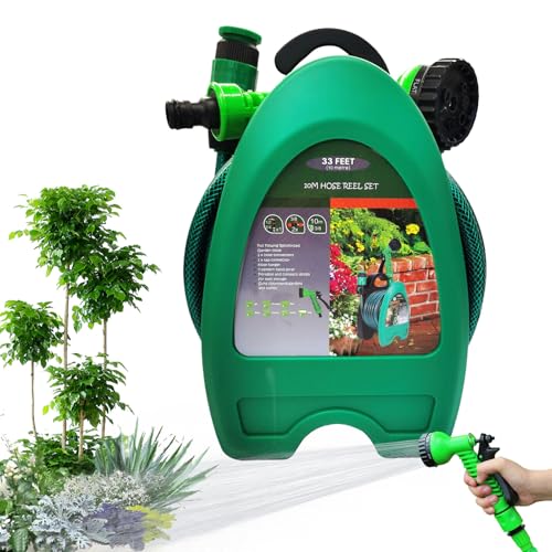 weiting Schlauchhalter Wandmontage,Gartenschlauchhalter Wandmontage | 10m Standhalterung Für Schlauchtrommel Im Garten Pool Garage Bewässerung Lagerung von WEITING