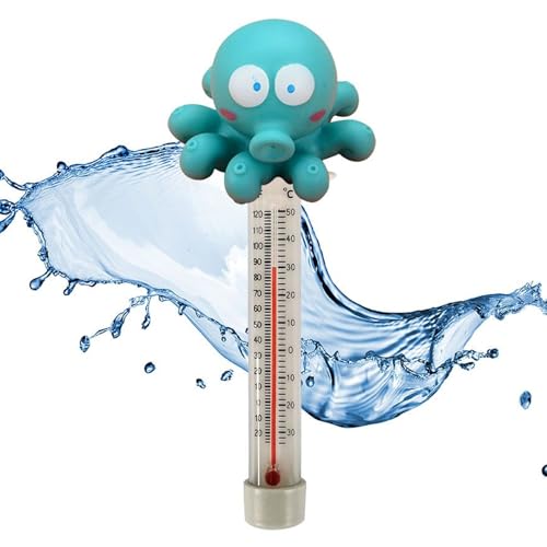 weiting Wassertemperatur Sensor | Tierisches Cartoon-Schwimmthermometer Mit Seil,Schwimmbadzubehör Schwimmendes Thermometer Für See Aquarium Zuhause Kinder von WEITING