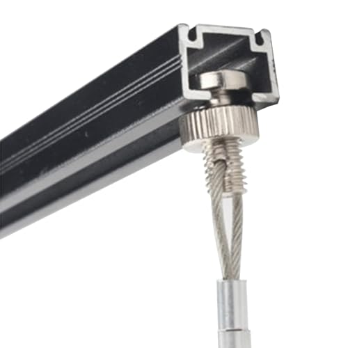 Bildgestützte Stange-System, Bildaufhängesystem-Set, Aluminiumschiene, Stahlkabel, Haken, 0,5–2m Schiene und 1,5–3m Kabel(1.9m Rail,1.5m Cord) von WEITINGKKK