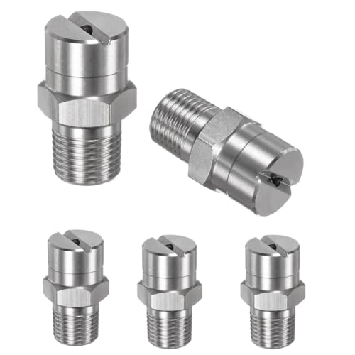 Düsen Spitze, Edelstahl-Hochdruckreiniger-Fächerdüse, 65 Grad, 1/8-1/2 BSPT männlich, 5er- oder 10er-Pack(No.30: 1/2 (3.6 Mm Aperture),5pcs) von WEITINGKKK