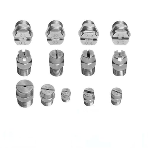 Düsen Spitze, Fächersprühdüse aus Edelstahl, mehrere Winkel, 1/8 Zoll, 1/4 Zoll, 5 Stück(1/4 External Thread 12.5mm (Bore Diameter 1.8mm),65°) von WEITINGKKK