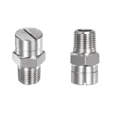 Düsen Spitze, Flachstrahldüse, Edelstahl 304, 1/8-1/2 BSPT Außengewinde, 65 Grad, 5er- oder 10er-Pack(No.08: 1/4 (1.8 Mm Aperture),10pcs) von WEITINGKKK