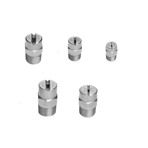 Düsen Spitze, Flachstrahldüse aus Edelstahl, 1/8 1/4 BSPT Außengewinde, mehrere Größen, mehrere Winkel, 5 Stück(1/8 External Thread 9.5mm (Bore Diameter 1.1mm),95°) von WEITINGKKK