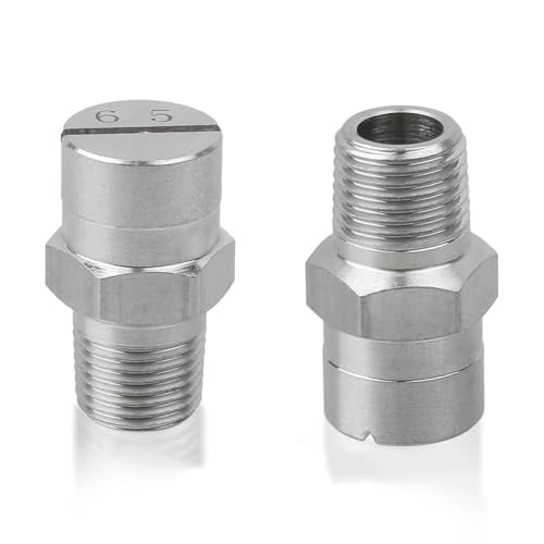 Düsen Spitze, Flachstrahldüse aus Edelstahl 304 mit Gewinde, 65 Grad, mehrere Größen, 5er- oder 10er-Pack(No.05: 1/4 (1.4 Mm Aperture),10pcs) von WEITINGKKK
