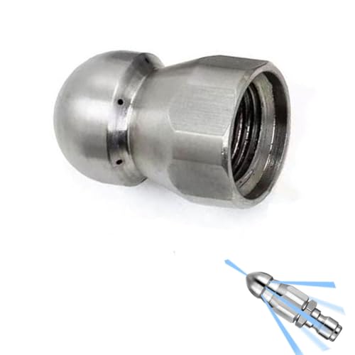 Düsen Spitze, Kanaldüse, Schnellverbinder aus Edelstahl, 1 Loch vorne, 3 oder 6 Löcher hinten, mehrere Packungsoptionen(1 Hole in Front/3 Holes in Back Internal Thread 1/4,2pcs) von WEITINGKKK