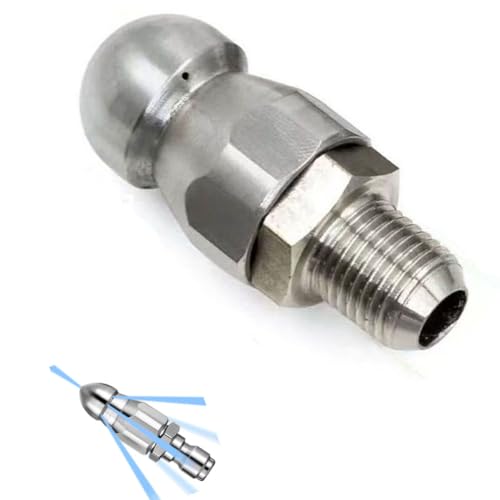 Düsen Spitze, Kanaldüse, Schnellverbinder aus Edelstahl, 1 Loch vorne, 3 oder 6 Löcher hinten, mehrere Packungsoptionen(1 Hole in Front/3 Holes in Back M18mm,1pc) von WEITINGKKK