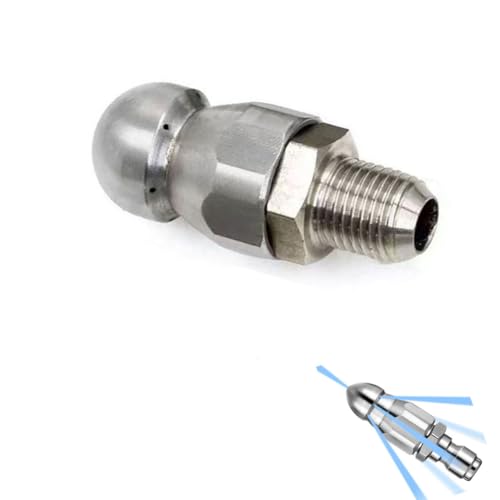 Düsen Spitze, Kanaldüse, Schnellverbinder aus Edelstahl, 1 Loch vorne, 3 oder 6 Löcher hinten, mehrere Packungsoptionen(1 Hole in Front/6 Holes in Back M14mm,2pcs) von WEITINGKKK