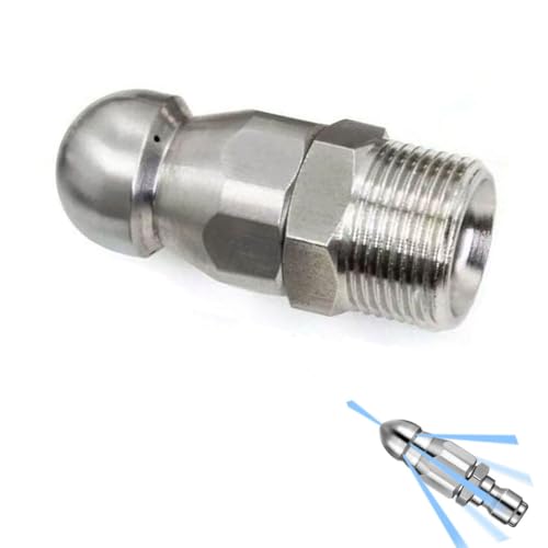 Düsen Spitze, Kanaldüse, Schnellverbinder aus Edelstahl, 1 Loch vorne, 3 oder 6 Löcher hinten, mehrere Packungsoptionen(1 Hole in Front/6 Holes in Back M22mm*14mm,5pcs) von WEITINGKKK