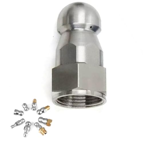Düsen Spitze, Kanalisationsdüse, Edelstahl-Abflussreinigungsdüsenspitze, Schnellanschluss, Mehrfachkonfiguration, mehrere Größen(1 Hole in Front/3 Holes in Back Inner Diameter 22mm,2pcs) von WEITINGKKK