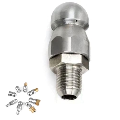 Düsen Spitze, Kanalisationsdüse, Edelstahl-Abflussreinigungsdüsenspitze, Schnellanschluss, Mehrfachkonfiguration, mehrere Größen(1 Hole in Front/3 Holes in Back M18mm,2pcs) von WEITINGKKK