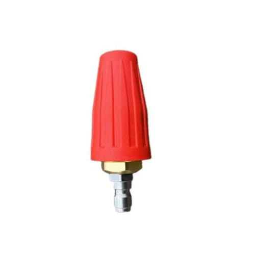 Düsen Spitze, Turbodüse, 2er-Pack, mehrere Größen, mehrfarbig, 4000 PSI, 360° rotierender Sprühstrahl, 1/4 Zoll Schnellanschluss(Red (Aluminum 4000psl),Rotating nozzle hole diameter 0.9mm (0.035in)) von WEITINGKKK