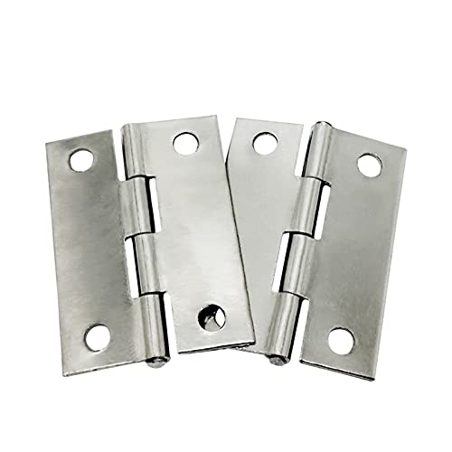 Edelstahlscharniere, 2er-Pack Edelstahl-Schranktürscharnier, Marine-Bootsscharnier, 1-4 Zoll, Silber(2 Inch) von WEITINGKKK
