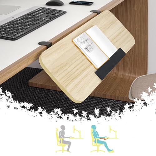 Erweiterungsfach für den Tisch, Ergonomisches Desktop-Extender-Tablett 25" × 9" Klappbare Klemm-Tastaturplattform Armlehnenunterstützung Seitliche Tischverlängerungsbefestigung(Walnut,80x24cm(30x9in)) von WEITINGKKK