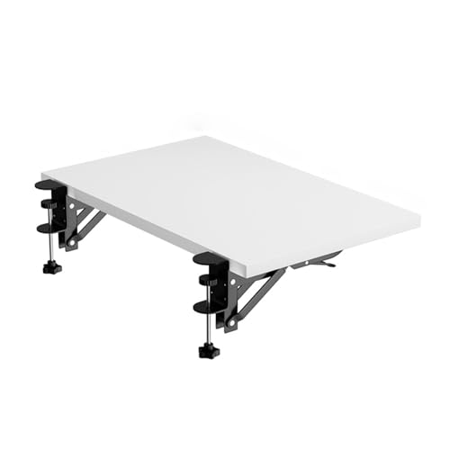 Erweiterungsfach für den Tisch, Tastatur-Plattform-Extender, Klemm-auf-Tastatur-Tischhalterung, Faltbarer Schreibtisch-Extender, Punch-Free, Armlehnenunterstützung, for Offi(White,W 30*L 60cm) von WEITINGKKK