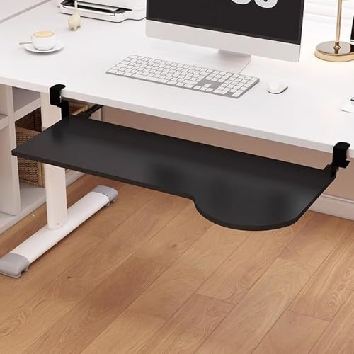 Erweiterungsfach für den Tisch, Tastaturablage ohne Bohren, 61 x 25,4 cm, ausziehbare Tastaturschublade unter dem Schreibtisch, ergonomische Schreibtisch-Erweiterungsplattform, for Anklipsen(Black,60c von WEITINGKKK