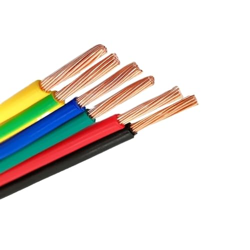 Flexibler Kupferdraht, Elektrischer Kabelkanal, solides, einadriges, kupfernes, flexibles Kabel, mehrfarbig, mehrere Größen(Black,5Meter 10 AWG 6mm2) von WEITINGKKK