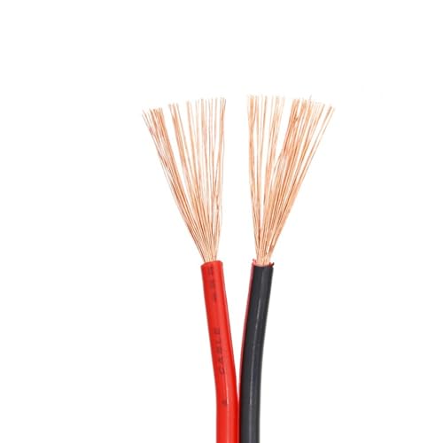 Flexibler Kupferdraht, RVB-Draht, 2 Leiter, blankes Kupfer, PVC-isoliert, UL2468, 12–22 AWG, Rot/Schwarz, 1 m, 10 m(16AWG,1 meter) von WEITINGKKK