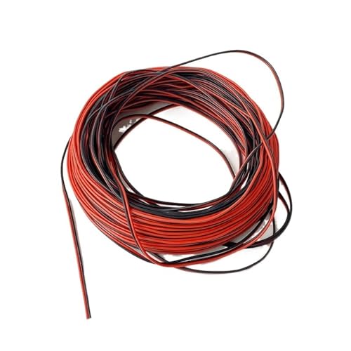 Flexibler Kupferdraht, UL2468 Elektrisches Kabel 18–26 AWG, rot/schwarz, verzinntes Kupfer, PVC-isoliertes Kabel, 10 Meter(24AWG) von WEITINGKKK