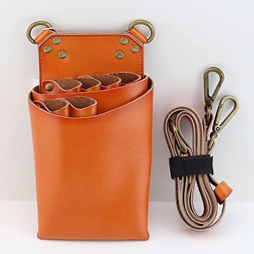 Friseur Tasche, Friseur Schere Tasche Rindsleder Leder Werkzeug Organizer Taille Schulter Pack Multicolor(A) von WEITINGKKK