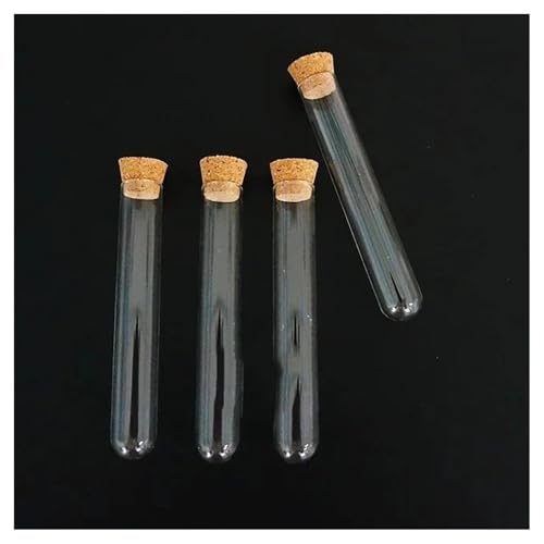Glasprüfung, Packung mit 12 klaren Reagenzgläsern aus Glas mit Stopfen in mehreren Größen for das Labor(18x180mm) von WEITINGKKK
