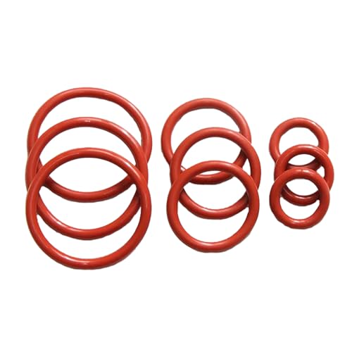 Gummi-O-Ring, 50 Stück VMQ O-Ring Dichtung Rot mit 3,53 mm Drahtdurchmesser Mehrere Größen(3.53mmx23.39mmx30.45mm) von WEITINGKKK