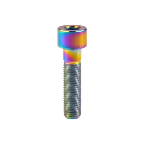 Kopfschrauben, 4er-Pack M10 Titanschrauben 1,25/1,5 mm Pitch Innensechskant Mehrfarbig Mehrere Größen(Rainbow,25MM-M10 1.5) von WEITINGKKK