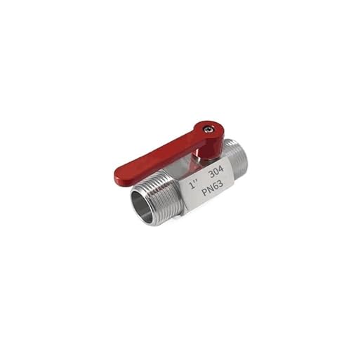 Kugelhähne im Innern, Kugelhahn aus Edelstahl 304 mit langem Griff, Adapteranschluss, mehrfarbig, mehrere Größen(Red Male,BSP1I2) von WEITINGKKK