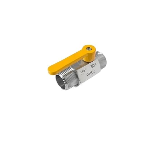 Kugelhähne im Innern, Kugelhahn aus Edelstahl 304 mit langem Griff, Adapteranschluss, mehrfarbig, mehrere Größen(Yellow Male,BSP3I4) von WEITINGKKK