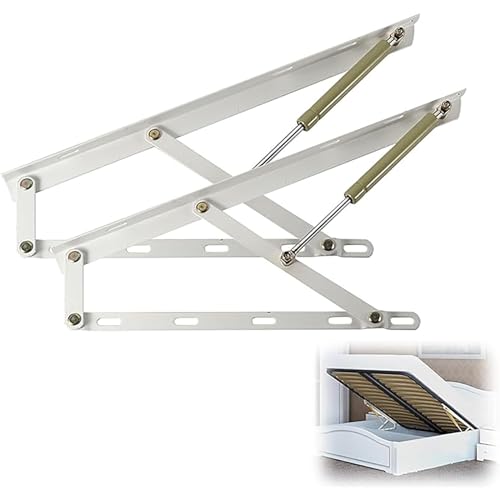 Luftsprung der Kamel, Klappbett-Hebe-Scharnier, hydraulischer Bett-Hebemechanismus, Gasfeder-Hebevorrichtung, pneumatische Unterstützung, Aufbewahrungsbox for Bett(White,60cm) von WEITINGKKK