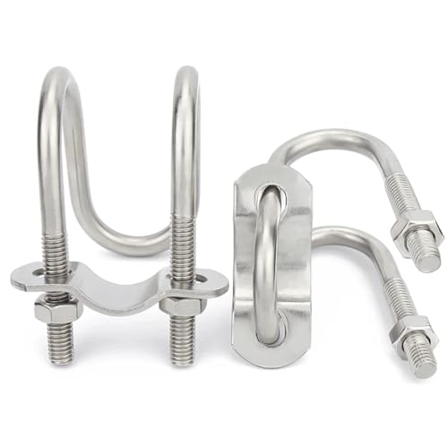 Runde U-förmige Schrauben, 2er-Pack U-Bolzenklemme M6 M8 304 Edelstahl, mehrere Größen(M6,50x25mm) von WEITINGKKK