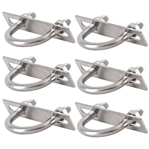 Runde U-förmige Schrauben, Metall-Bogen-U-Bolzen, M8-Rohrschelle mit Platte und Muttern, 6 Stück, Silber, M8, mehrere Größen(M8*57) von WEITINGKKK